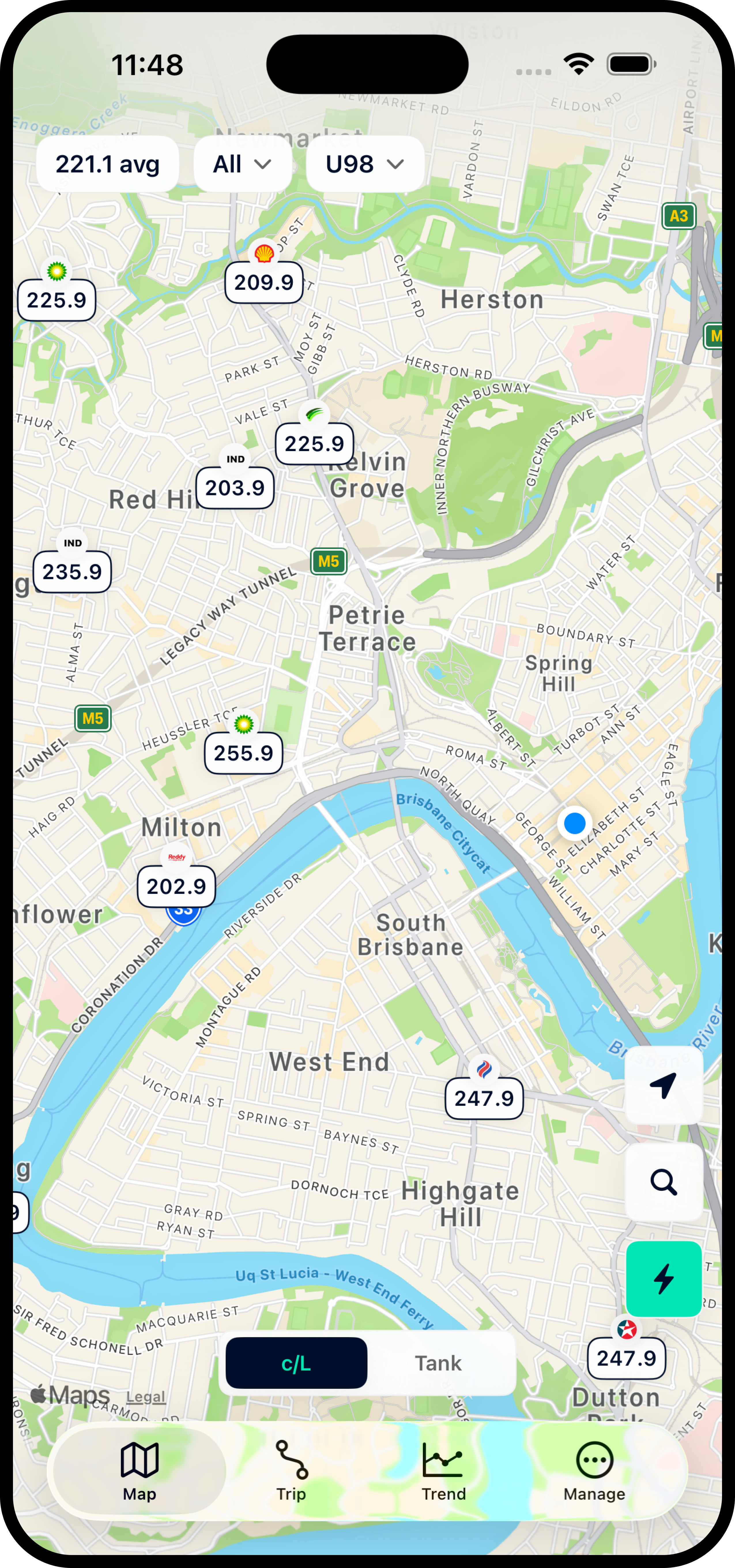 Tank map view